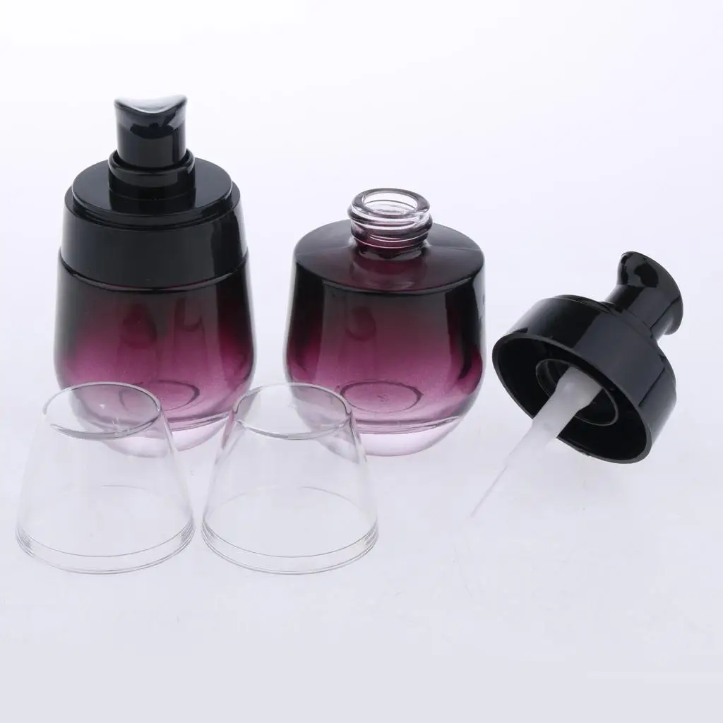 Empty Bottle with Pump Glass Spray Leak Proof Travel Size Refillable Cosmetic Container for Outdoor Use