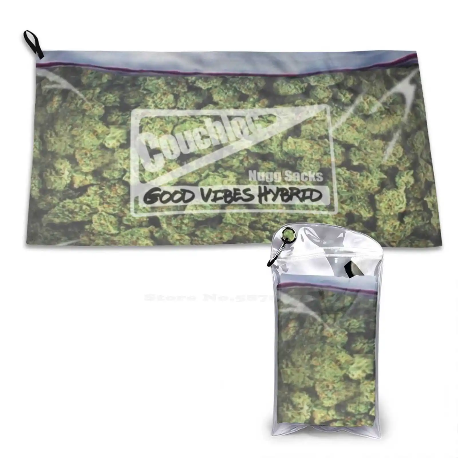 Fat Sack Soft Towel Quick Dry Beach Towel Weed Ganja Herb Dabs Dank Pot Stoner Trippy Funny Cool Pipe Bong Case Stash Sack