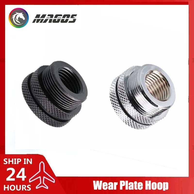 

Соединитель для трубок водяного охлаждения с компрессионным соединением G1/4'' и верхним подводом воды, диаметр 16 мм, с износостойкой пластиной и отверстием 25 мм