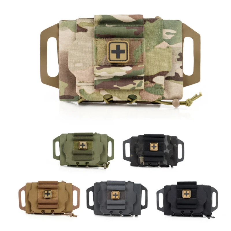 Rapid/Quick Deploy First Aid Kit Pack Tactical IFAK Pouch Two-Piece System Med Roll Carrier  Outdoor Sport Hunting Bag