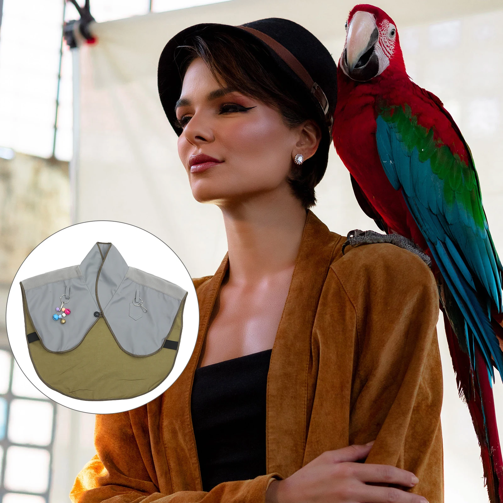 

Waterproof Shoulder Pads Bird Diaper Shawl Green Cotton Linen Parrot Clothes Protector Anti Scratch Pad Cloth Guard Pet Supplies