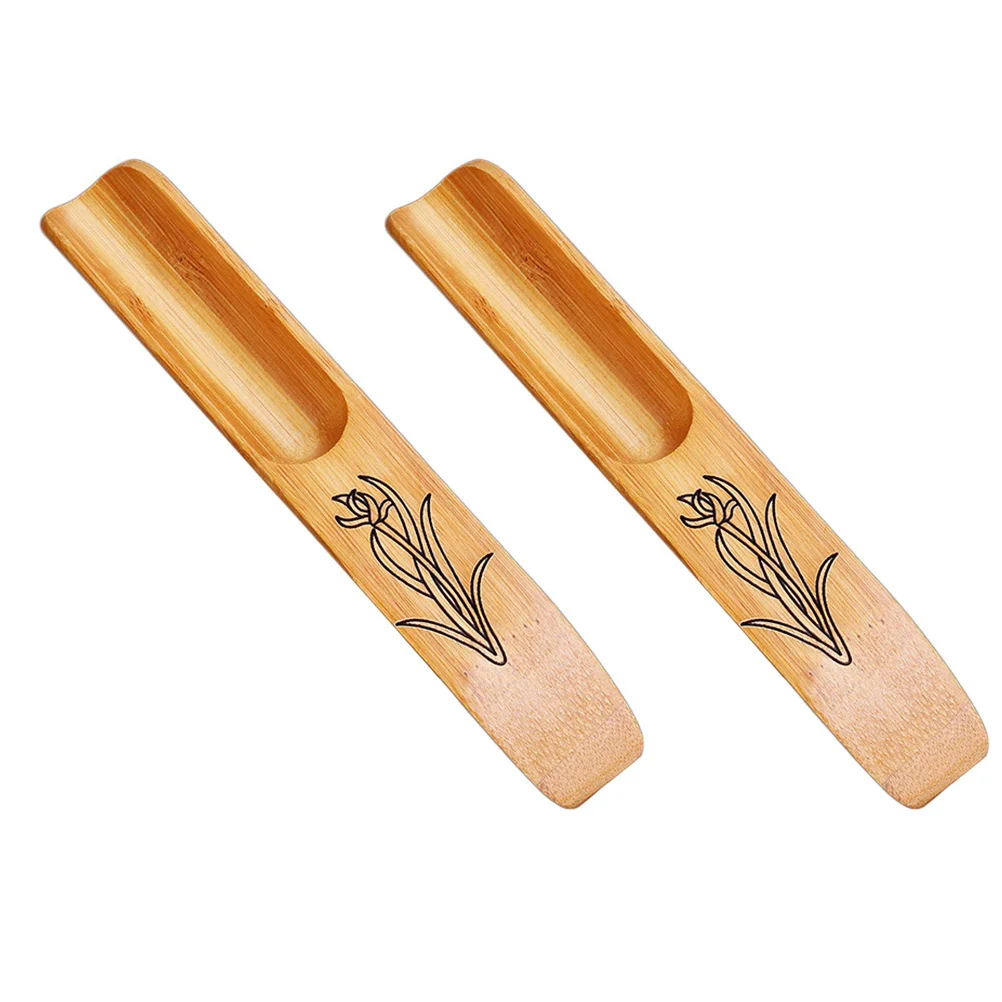 

2pcs Bamboo Spoons Tea Shovels Set Moso Practical Lightweight For Salt Coffee Flour Bath Storage Portable