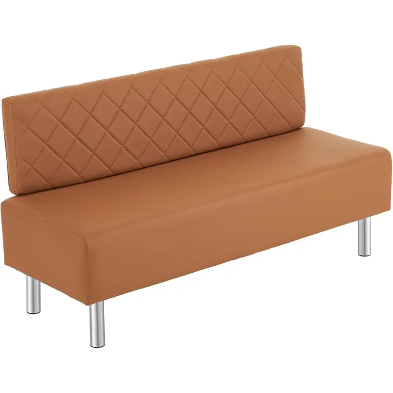 Waiting Room Bench with Back 58.6 Office Guest Chair Upholstered Reception Seating Lobby Furniture for Beauty Salon