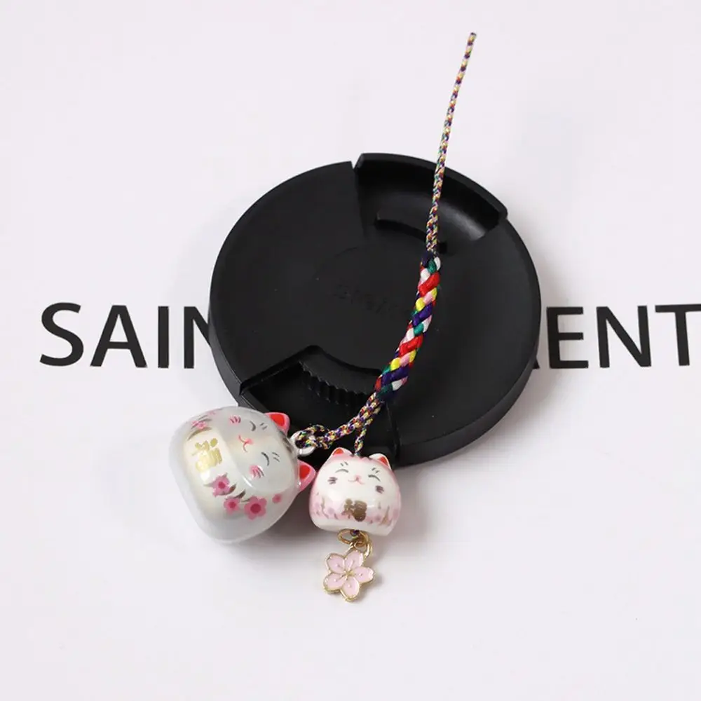 

Key Holder Gift Keys Pendant Phone Charms Bell Pendant Lucky Cat Keychain Sakura Cat Phone Strap Mobile Phone Lanyards Keyring