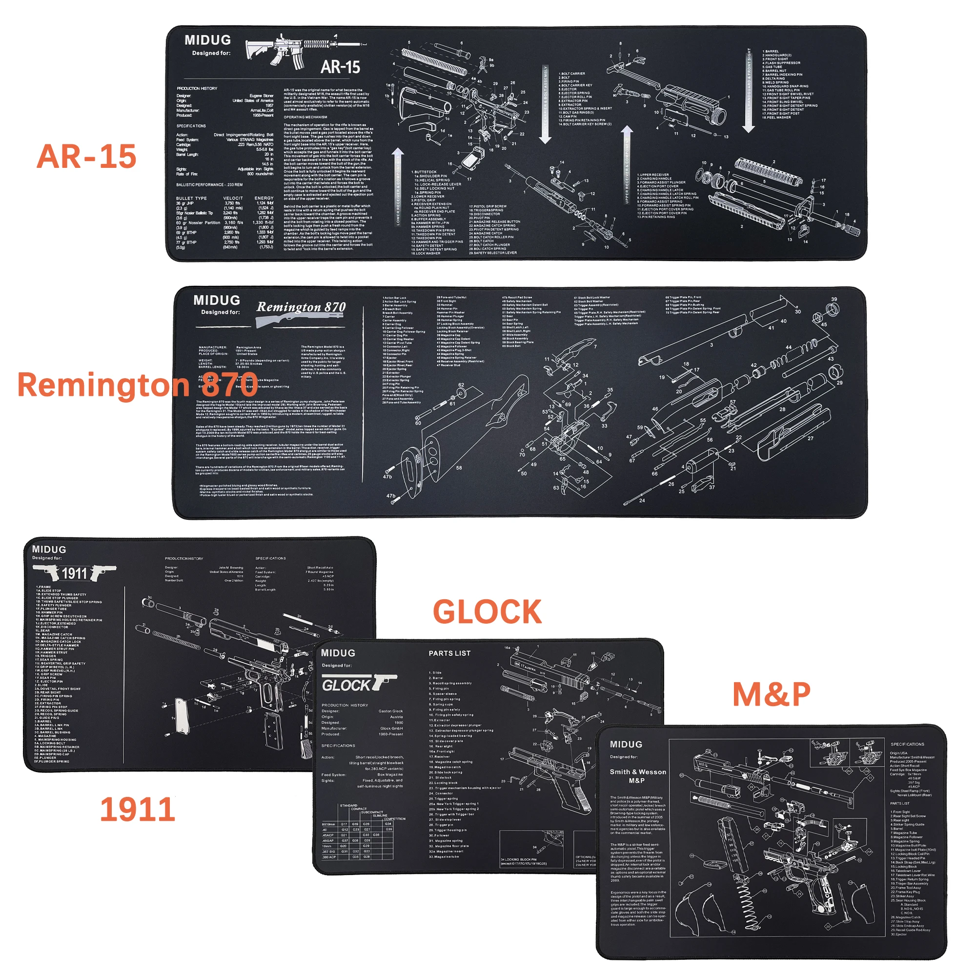 UG Gun Books-Polymères de protection pour armes de poing Smith & Wesson M & P, Gun Books Pad