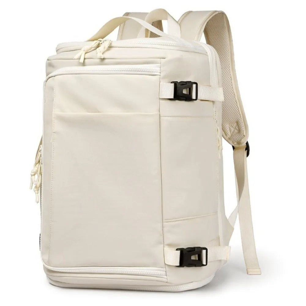 Schoolbag Box Style Luggage Backpack Large Capacity Unisex Travel Backpack with Shoes Pack Scalable Cabin Daypack for Women Man