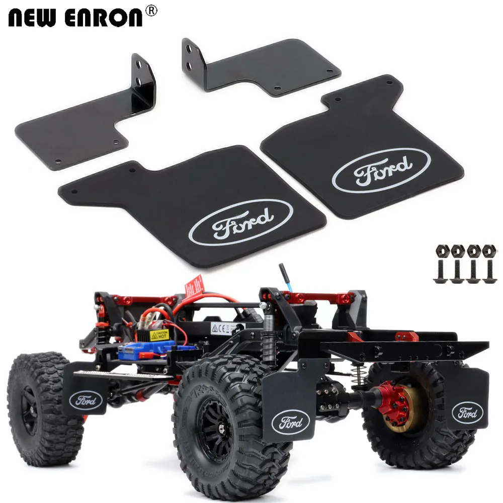 NEW ENRON Front & Rear Rubber Quarters Fender Mud Flaps Aluminum Bracket for RC Crawler Car 1/10 Traxxas TRX-4 TRX4 Ford Bronco