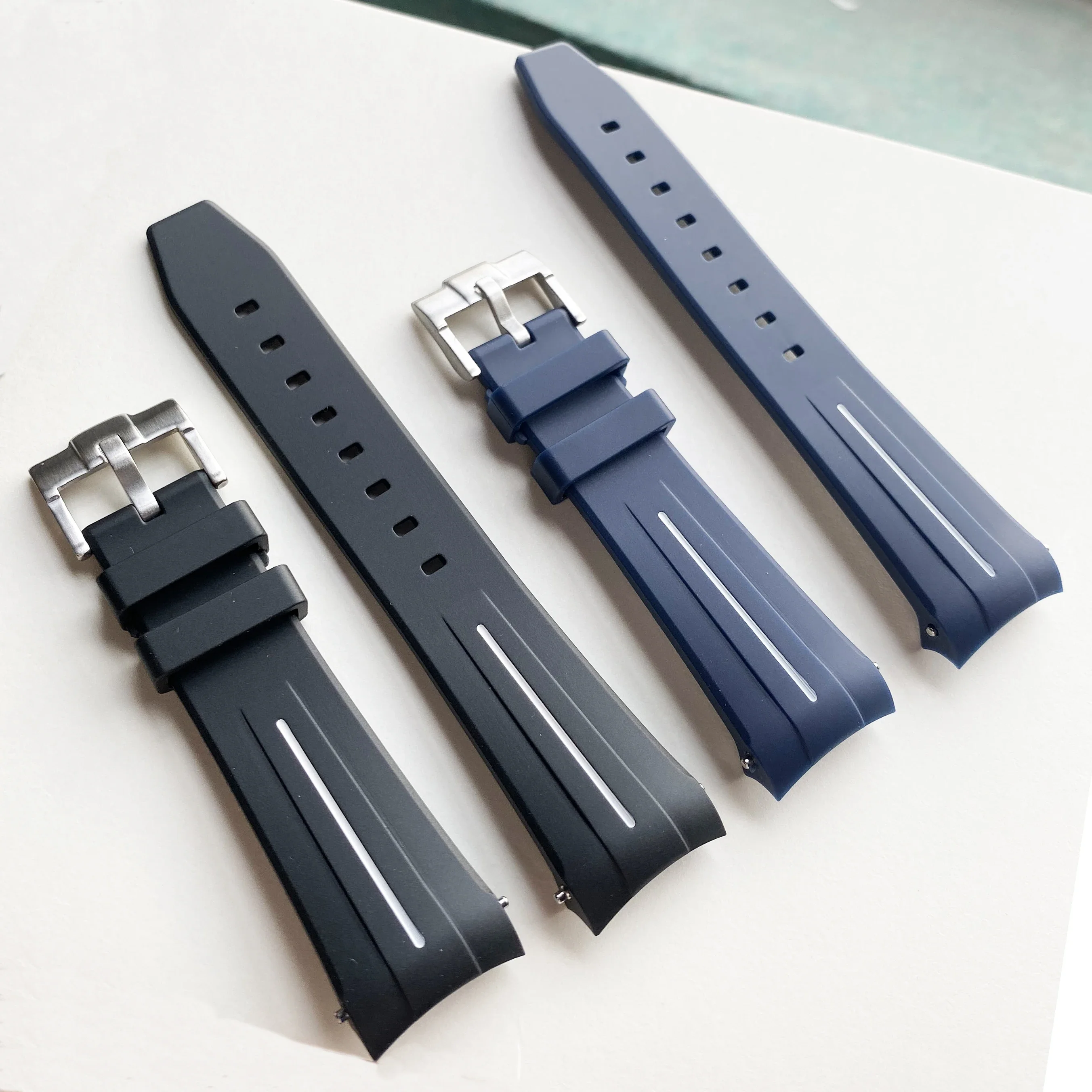 Rubber Strap for Blancpain x Swatch Quick Release Stainless Steel Buckle Curved End Waterproof tpu Watch Band for Men Women 22mm