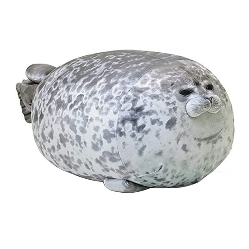 

A19Q-1 Piece Chubby Blob Seal Pillow Stuffed Cotton Plush Animal Cute Ocean Fun-Stuff Grey