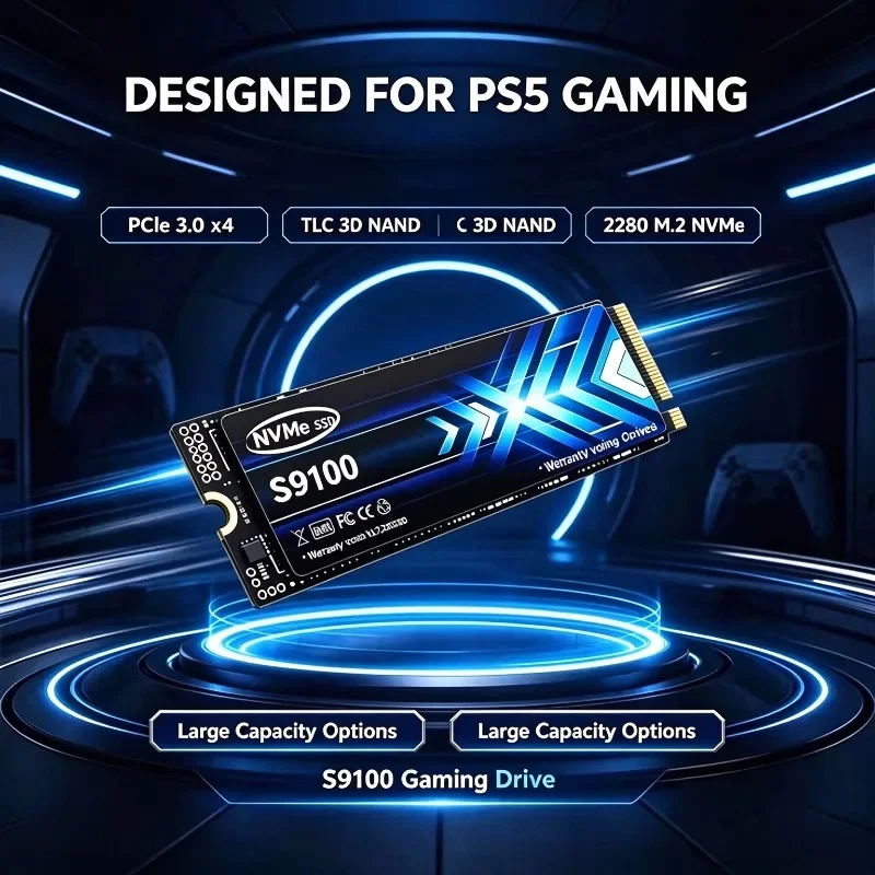 S9100 M2 NVMe PCIe 3 SSD 500GB 1TB 2TB 4TB Internal Solid State Disk High Speed Storage For Gaming Office Notebook Computer