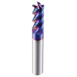 MaiFix HRC65 4-Flute Milling Cutter Tungsten Steel Carbide Blue Nano Coating Flat End Mill For Machinery Maching Endmills Tools