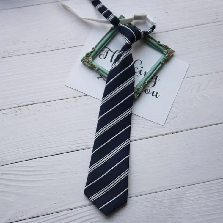 Simple Daily Fashion Striped Tie Shirt Accessory College Style Tie for Both Boys and Girls Tie Casual and Easy To Wear image 4