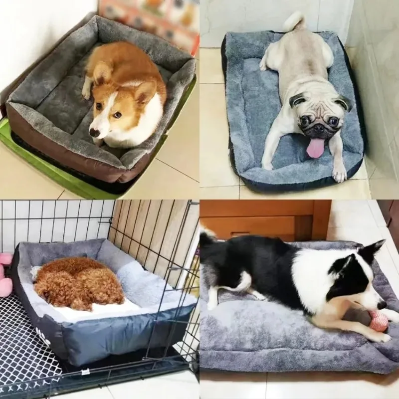 Weiches, quadratisches, großes Hundesofa, elastisches Hundehauskissen, winterwarmes, waschbares Hundebett für mittelgroße Hunde, Katzenhütte, Haustierzubehör – Detail 17