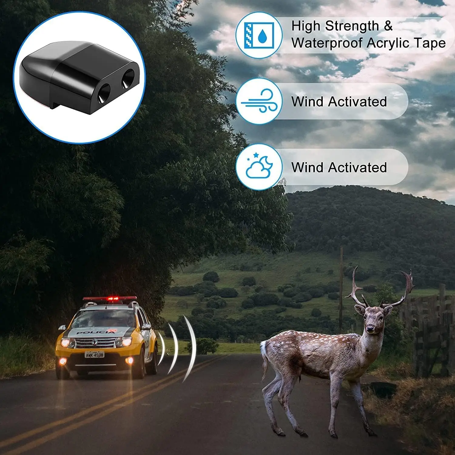 3pairs Deer Whistles Wildlife Warning, Self-adhesive Warning Car Device, Deer Alarm Road Safety Horn Device Animal Alert Whistle