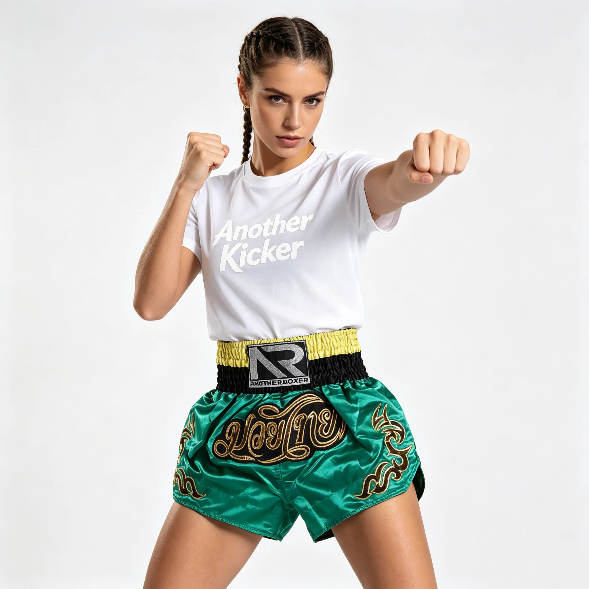 Classic Muay Thai Shorts Boxing Training Shorts Men Women Child Satin BJJ MMA Shorts Cage Fight Wrestling Kickboxing Pants Green