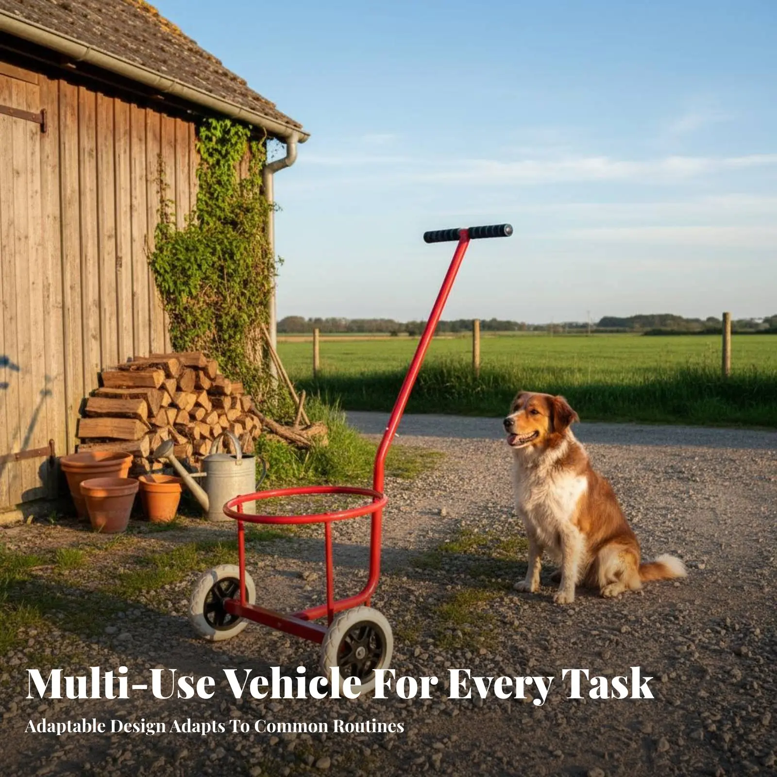 

Four-Wheel Tub Wagon Large Capacity Garden Wagon Adaptable sturdyDuty for Farmers, Landscapers, Farm, Yard