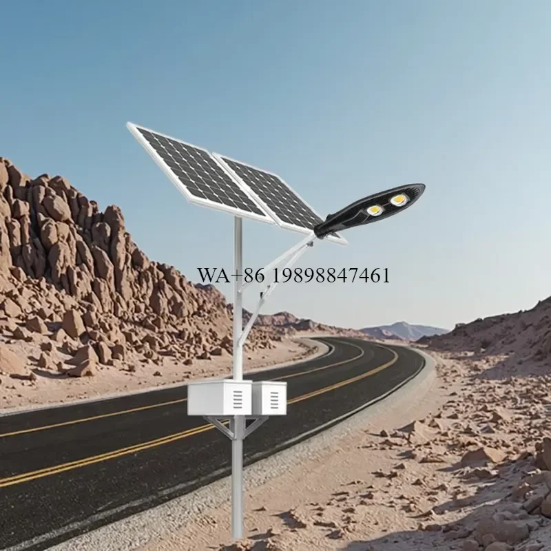 Wmwmnu for 60W 90W 150W COB LED Street Light Separated Head Solar Road Lamp High Brightness IP66 Waterproof with Battery