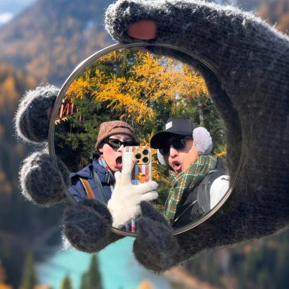 7.5cm/9.5cm Mini Round Mirror Travel Selfie Mirrors Portable Convex Wide-angle Spherical Mirror for IPhone Samsung Vlogging