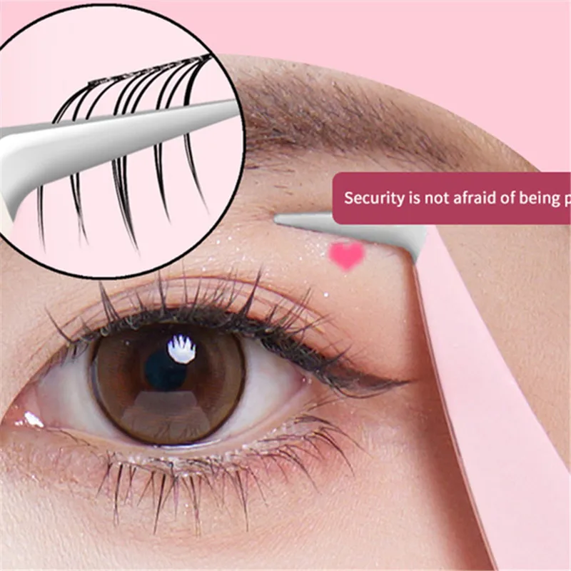 Pinzas para extensiones de pestañas de acero inoxidable, pinzas para pestañas con Clip preciso, herramienta para extensiones de pestañas, accesorios de herramientas de maquillaje, 1 Uds.