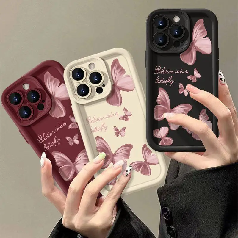 Fashion Butterfly Case for OPPO A98 5G A38 A58 A78 A17 A16 A15 A52 A57 A77 A5S A31 A5 A9 2020 A55 A54 A53 A96 A92 Soft Cover