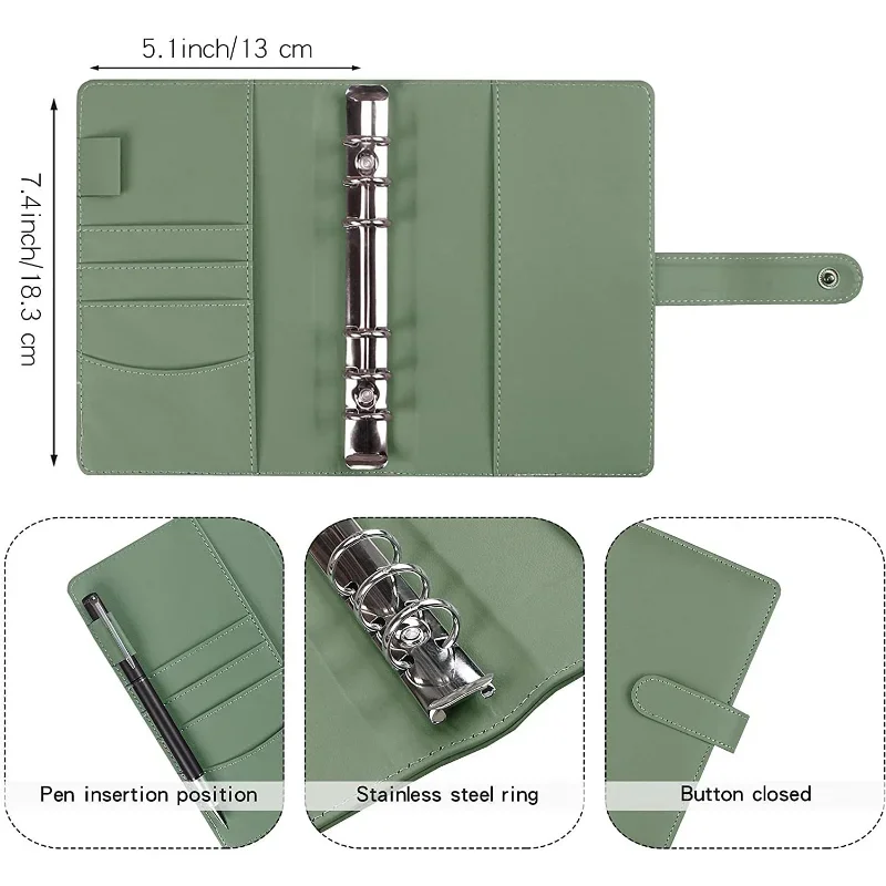 Imagem -02 - Colorido pu Couro Notebook Binder a5 a6 Orçamento Planejador Bolsos Envelopes de Dinheiro Novo 12 Pcs