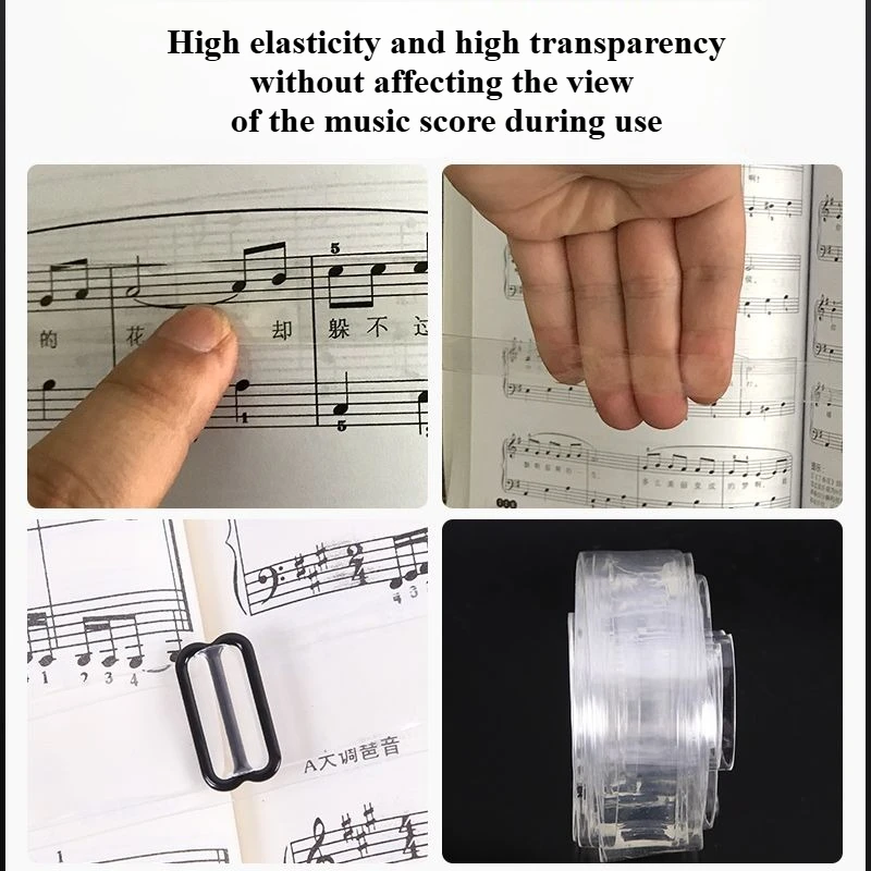 Universal Music Strap for Grand Pianos/Upright Pianos, Special Accessory for Securing Sheet Music, Music Clip