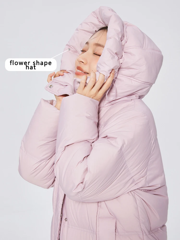 Casaco de inverno com capuz para mulher grosso quente puffer jaquetas doce solto feminino à prova dlong água casacos longos outerwear 2022 novo