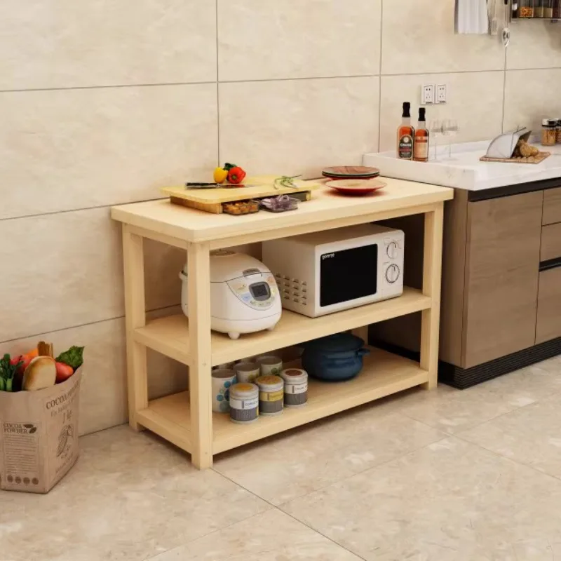 *-For All solid wood kithen utting table ooking table easy to operate long table rak