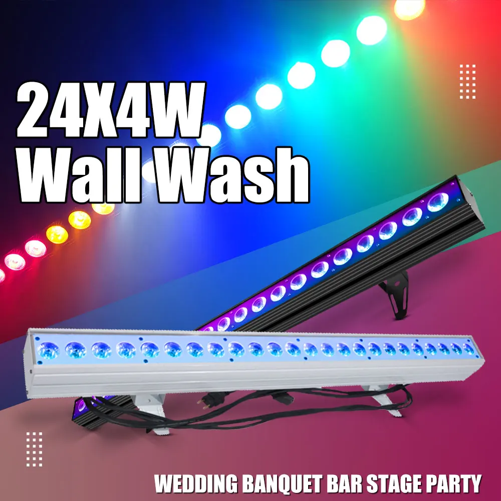 

24x4W Wall Wash LED Bar Waterpoor RGBW 4in1 Lighting With DMX 512 For DJ Disco Party Nightclub