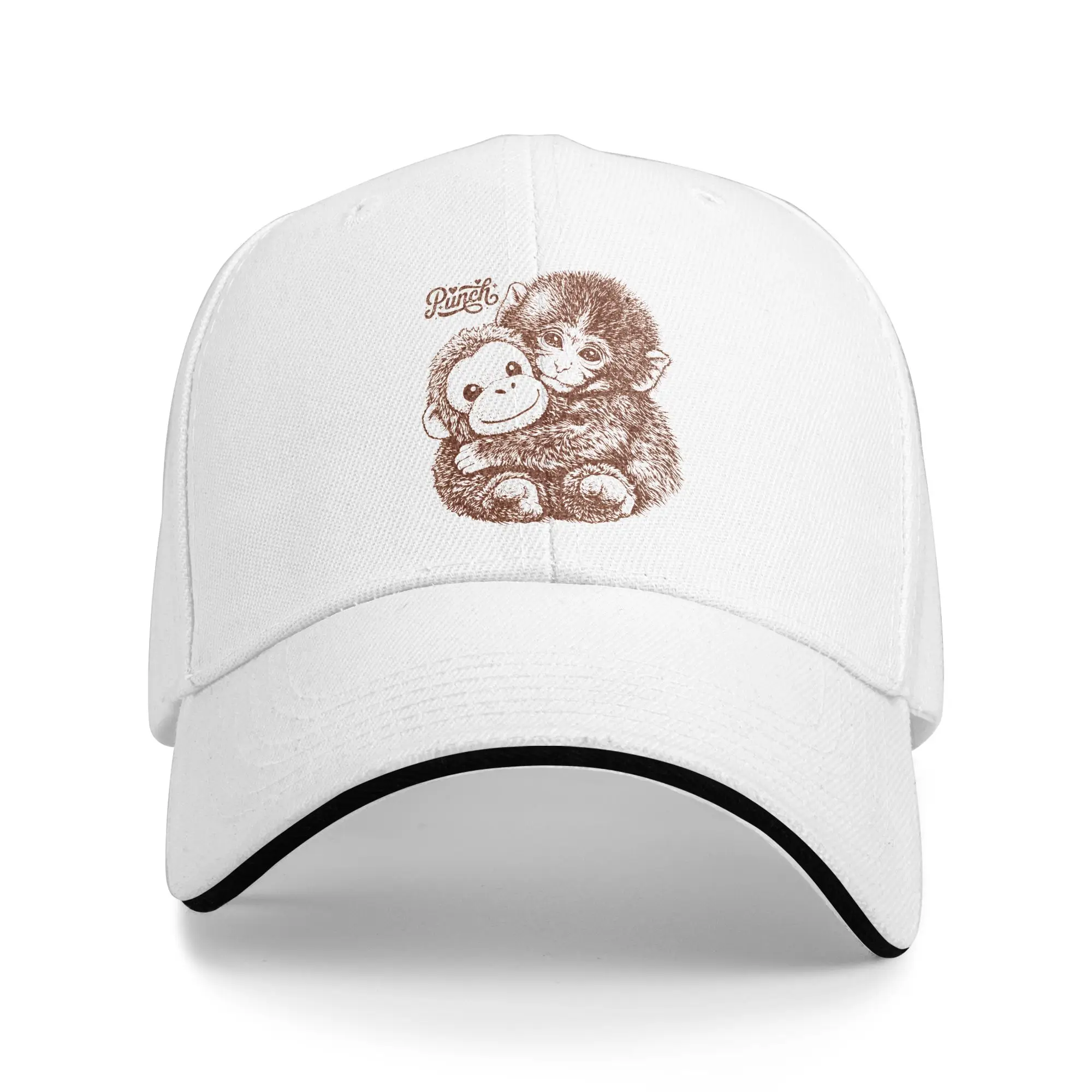 Spring Hang in There Punch Monkey with Plush Orangutan Baseball Cap  Outdoor Gym Street Design Trucker Hat Unisex Baseball Caps