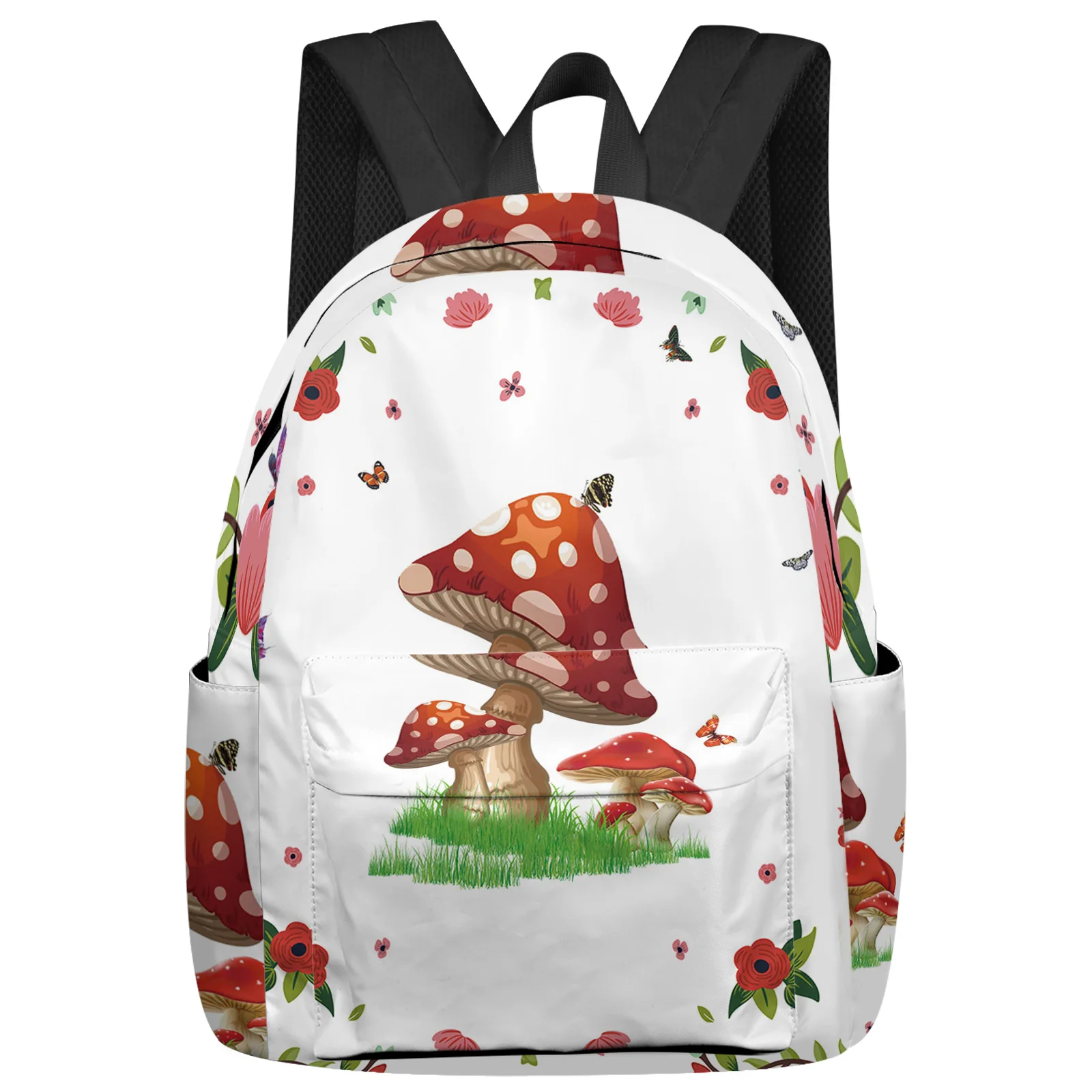 

Flower Butterfly Mushroom Feminina Backpacks Teenagers Student School Bags Laptop Backpack Men Women Female Travel Mochila