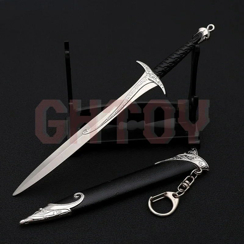 18 سنتيمتر/7.08in ملحقات السينما والتلفزيون ستينغ السيف مع غمد سلاح نموذج الحرف اليدوية المعدنية جمع الحلي الهدايا لعبة