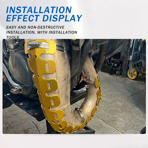 Imagen 2 del producto Protector de escudo térmico de escape, cubierta protectora de tubo silenciador para Honda CR YZF KXF RMZ EXC Supermoto, accesorios de 2 tiempos