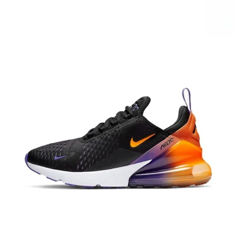 

Nike Air Max 270 Black Orange Trendy Casual Mesh Breathable Air Cushion Outdoor Sports Men Women Running Shoes Sneakers