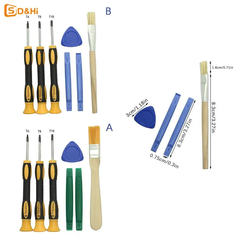 Kit d'outils de tournevis avec outil de levier, réparation de brosse de livres, contrôleur PS3 et PS4, T6, T8H, T10H