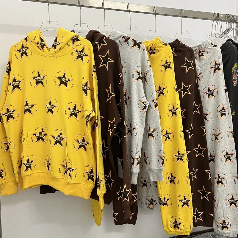 

American Sle Hoodie Set Couple Loose Fit Autumn Winter Print Five Star Printed Men's Women's Casual Comfortable Cotton Poly...