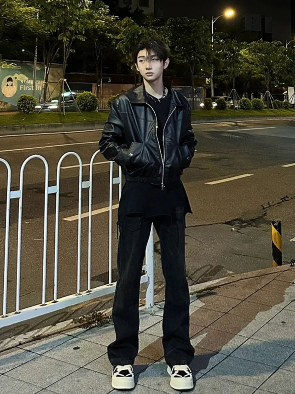 

Bla Belted Fce Lined Straight Leg Jeans Men's Trendy Autumn Winter Sle Youthful Cleanfit Bell Bot Casual Denim Pants