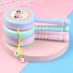1PC Cartoon Animal Rattle Drum Spin Toy Baby Plastic Hand Drum Whistle Toy Children's Early Educational Toys [Random Color]