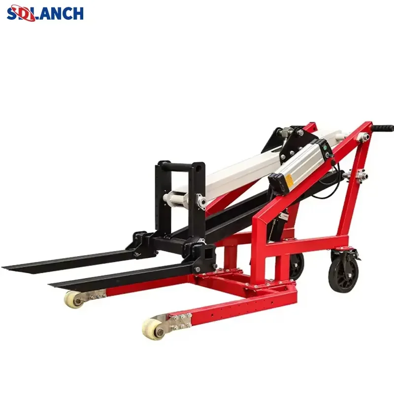 Portable Electric Mini Forklift with Curved Arm High Warehouse Oil Drum Handling Hydraulic Lifting Stacking New Condition