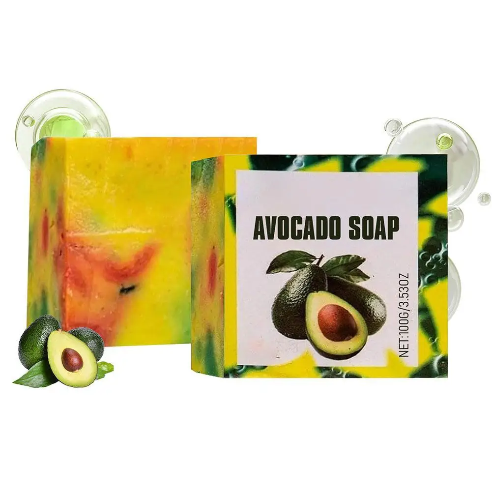 Avocado Soap Oil Control Remove Dirt Clean Skin Lightening Products Deep Moisturizing Body Wash Handmade Natural Soap Bars 100g