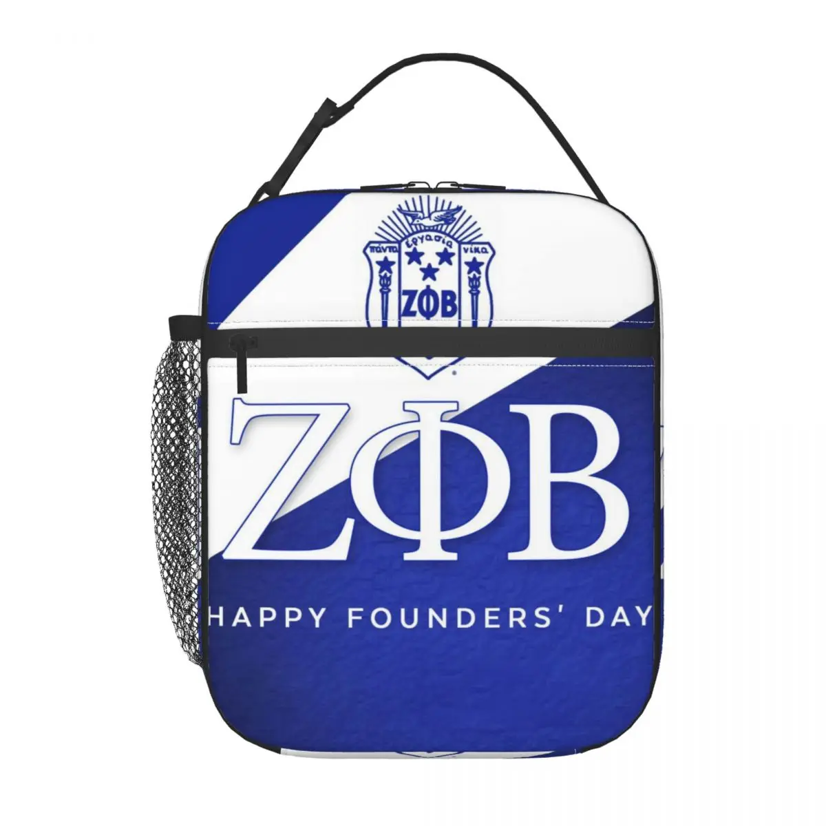 Zeta Phi Beta Greek Letter 1920 Thermal Insulated Lunch Bag Women ZOB Resuable Lunch Tote for Outdoor Camping Travel Food Box