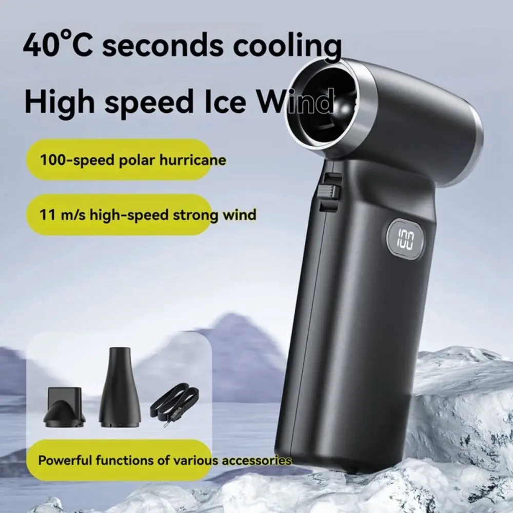 

Портативный ручной вентилятор, 110000 об/мин, 100 скоростей ветра, цифровой дисплей ED, мини-турбо-сильный вентилятор, мощный перезаряжаемый поток воздуха