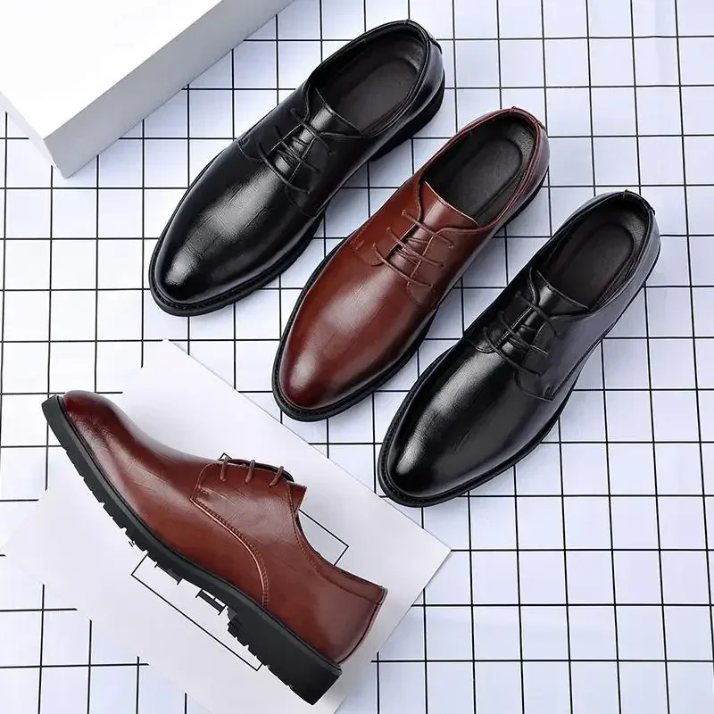 Zapatos Oxford de lujo para hombre, calzado Formal de cuero genuino para oficina y negocios, talla grande