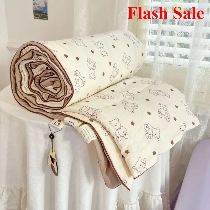 Lightweight Quilt Wrinkle Resistant Washed Cotton All Season Comforter Single Double Bed Air Conditioning Duvet
