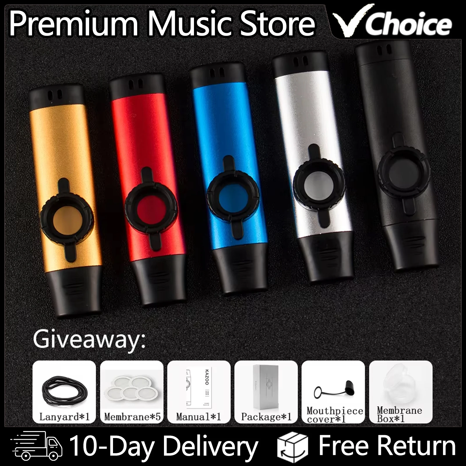 Professionelle Kazoo Metall Harz Kazu Flöte Bläser Instrument Holz Kazoo Membran Mund Musik Geschenk Gute Begleiter für Gitarre