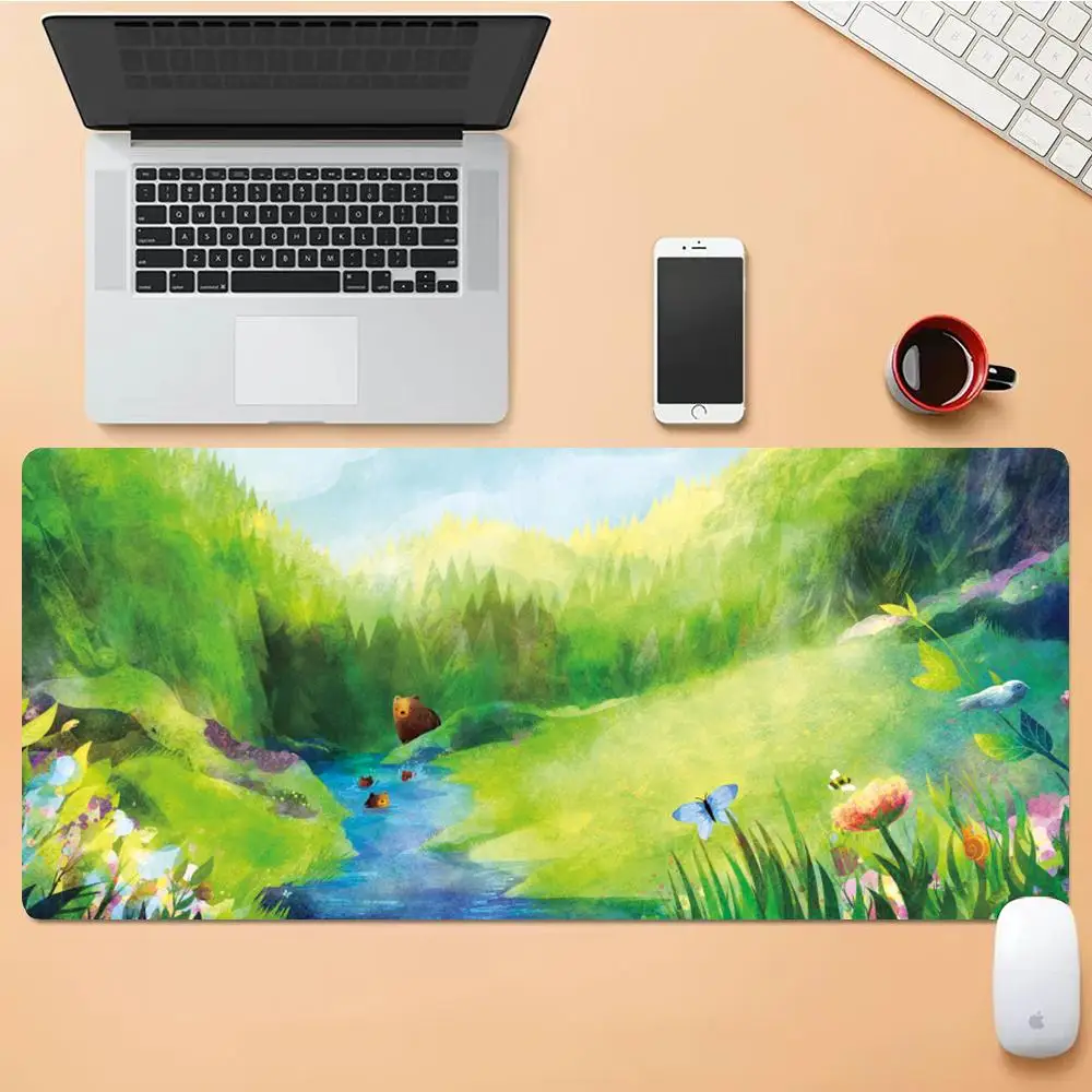 

Animals Plants And Butterflies Mouse Pad Mouse Pad Cute HD Desk Pad Extended Gaming Keyboard Mats Large XXL Gamer Mousepad 90x40