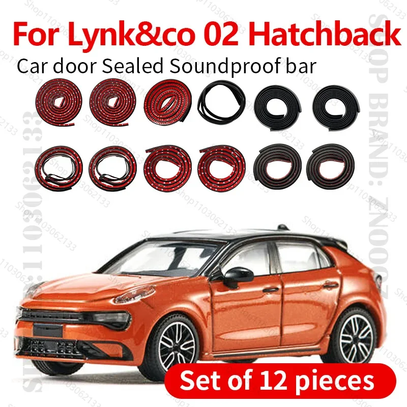 Car Door Seal Strip Rubber Double Layer Sealing Protector Soundproof Strip Dustproof Seal Strip 12PCS For Lynk&co 02 Hatchback