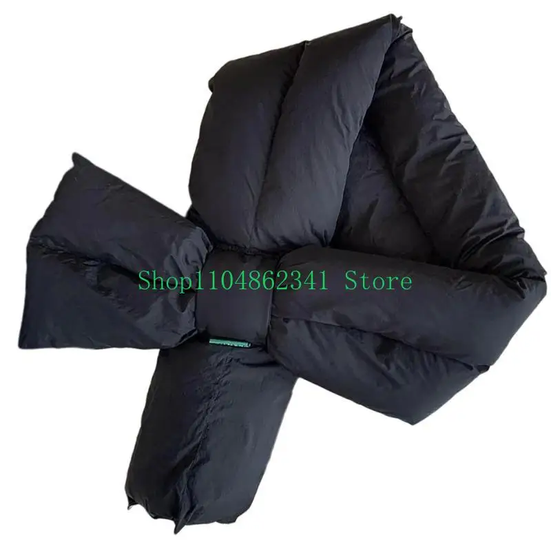 وشاح نسائي شتوي دافئ بياقة سفلية لتدفئة الرقبة بلون سادة وأوشحة منتفخة مبطنة خفيفة الوزن للتزلج في الهواء الطلق