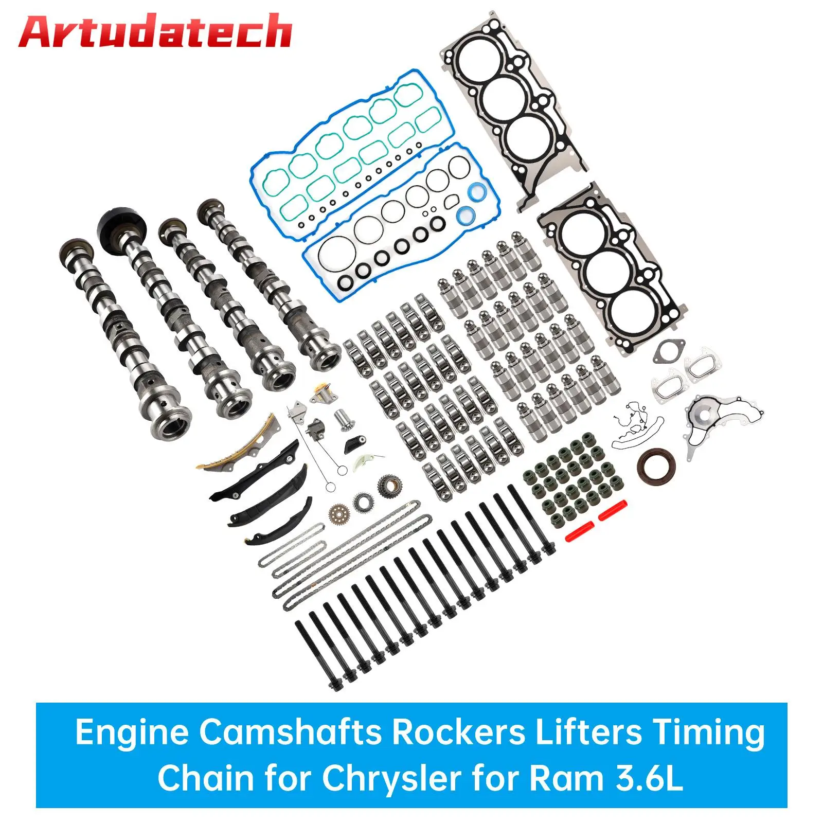 

Artudatech Engine Camshafts Rockers Lifters Timing Chain for Chrysler for Ram 3.6L Car Accessories