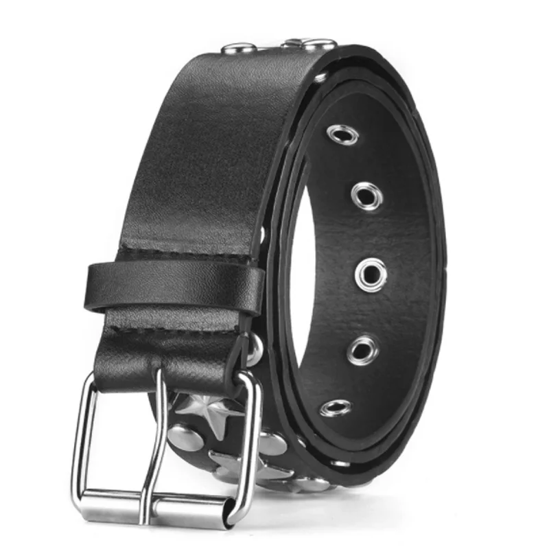 Classical Punk Spike Belt Y2k Men's Leather Belt Rivet Rock Star Beads Leather Belt Women Studded Punk Rock Clothes Waistband